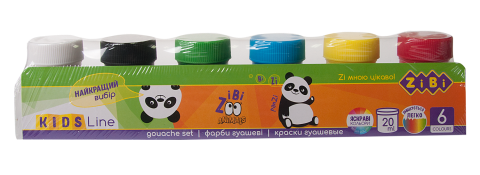 Фарби гуашеві ZiBi Kids Line 6 кольорів 20 мл (ZB.6657) - Фото 1 Фарби гуашеві ZiBi Kids Line 6 кольорів 20 мл (ZB.6657) - изображение 1