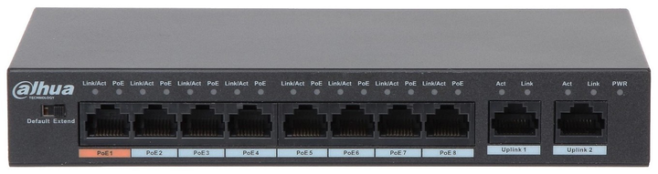 Коммутатор 10 портовый Dahua DH-PFS3010-8ET-96 Свитч Dahua DH-PFS3010 ...