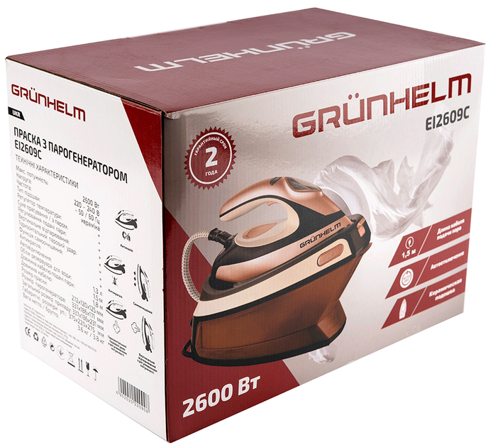 Праска з парогенератором Grunhelm EI2609C - изображение 8