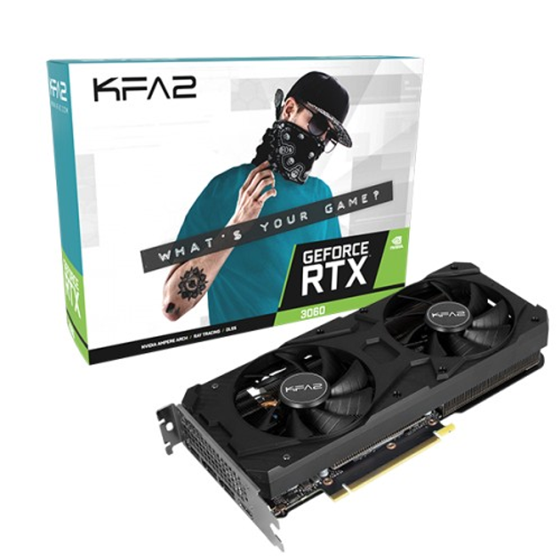 Відеокарта RTX 3060 12GB KFA2 1-Click OC GDDR6 (192bit) (1777/15000) (HDMI, 3xDisplay Port) (36NOL7MD1VOK) Refurbished - зображення 1