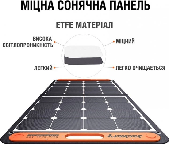 Сонячна панель-зарядний пристрій на сонячній батареї Jackery SolarSaga 100W - зображення 5