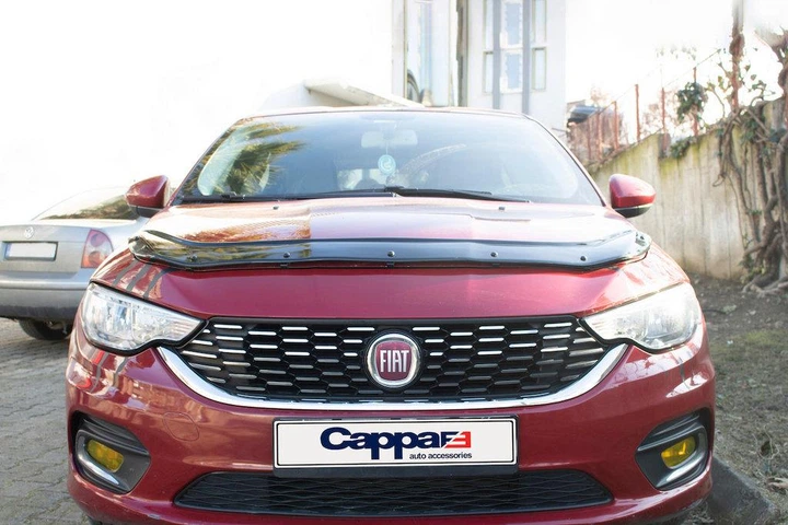 Дефлектор капота для Fiat Tipo 2016-2023, Мухобойка капота Fiat Tipo - изображение 7