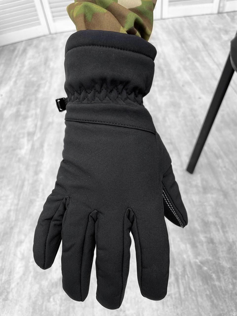 Тактичні Soft Shell рукавички Black M - зображення 1