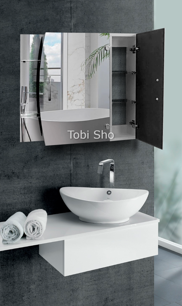 Навесной зеркальный шкаф "Эконом" для ванной комнаты Tobi Sho ТS-88 800х600х130 мм - изображение 4