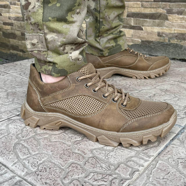 Кросівки чоловічі тактичні з сіткою ЗСУ 6616 45 р 29,5 см койот (OR.M-4354098) - зображення 1