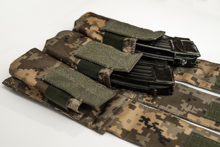 Підсумок Eva Military під три магазини AK на спільному планшеті, колір піксель, кріплення система MOLLE, на РПС1, плитоноска, бронежилет - зображення 2