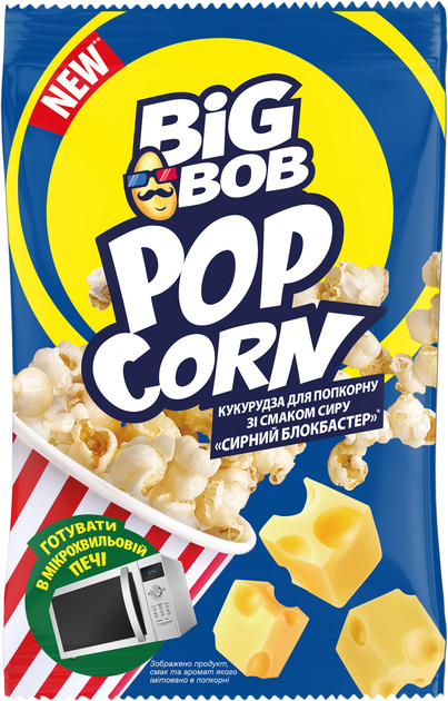 Упаковка кукурудзи для попкорну Big Bob Сирний Блокбастер зі смаком сиру 90 г x 6 шт (0.54 кг) (4820241800582) - зображення 2