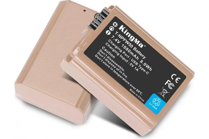 Аккумулятор Kingma Sony NP-FW50 (1080 mAh) c USB-C портом для прямой зарядки (Premium Quality) - изображение 2