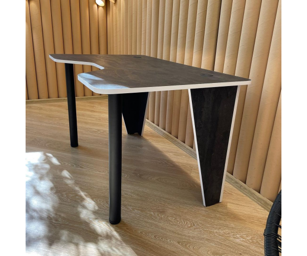 Стіл комп'ютерний геймерський ігровий DROM Superellipse Black+White - изображение 3