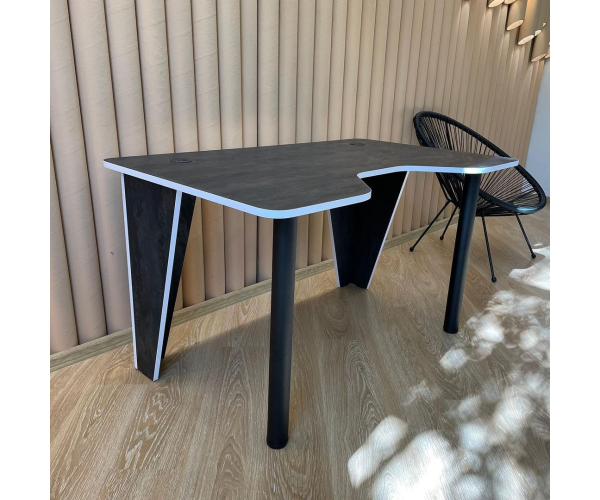 Стіл комп'ютерний геймерський ігровий DROM Superellipse Black+White - изображение 4