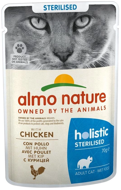 Mokra karma dla kotów sterylizowanych Almo Nature Functional Sterilised z kurczakiem 70 g (8001154125870) - obraz 1