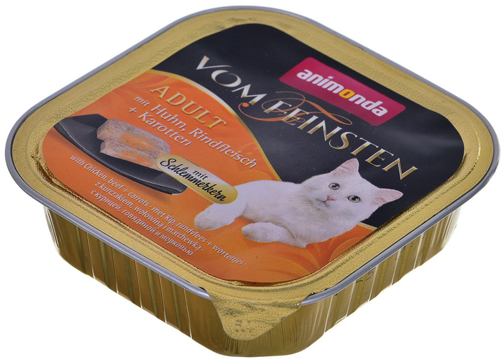 Mokra karma dla kotów Animonda Vom Feinsten z kurczakiem, wołowiną i marchewką 100 g (4017721832625) - obraz 1