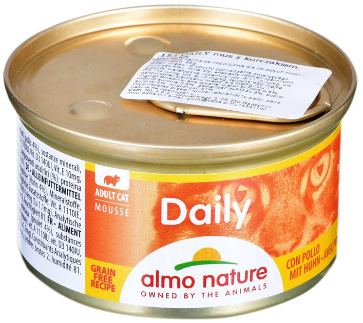 Mokra karma dla kotów Almo Nature Daily Menu Mus z kurczakiem 85 g (8001154125023) - obraz 1