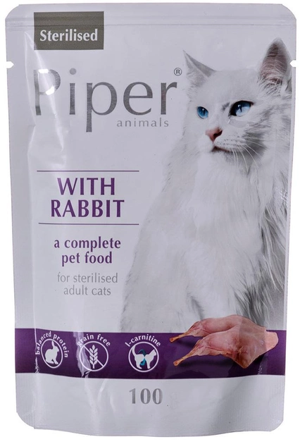 Mokra karma dla kotów sterylizowanych Dolina Noteci Piper z królikiem 100 g (5902921302087) - obraz 1