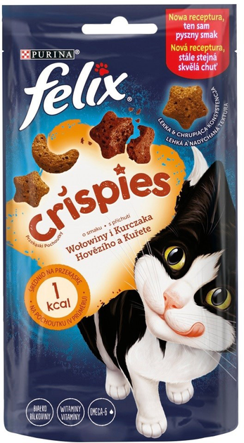 Smakołyk dla kotów Purina Felix Crispies z wołowiną i kurczakiem 45 g (7613034753816) - obraz 1