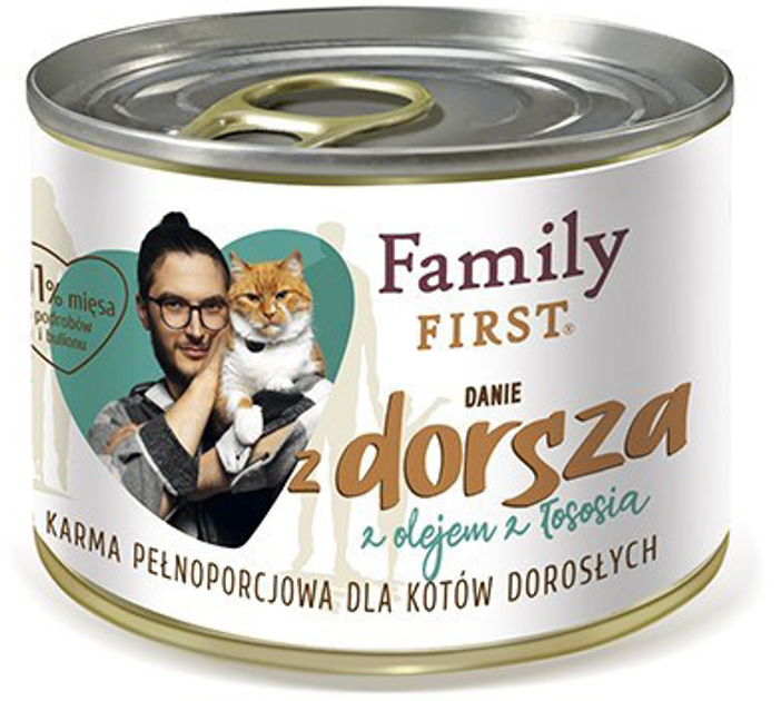 Mokra karma dla kotów Family First Danie z dorsza 200 g (5904479191007) - obraz 1