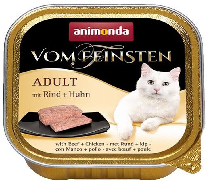 Вологий корм для котів Animonda Vom Feinsten Adult яловичина з куркою 100 г (4017721832083) - зображення 1