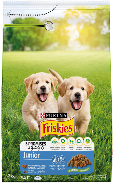 Sucha karma dla psów Purina Friskies Junior 3 kg (7613034230508) - obraz 1