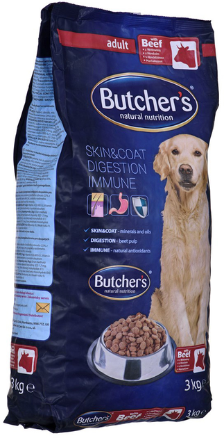 Sucha karma dla psów BUTCHER'S z wołowiną 3kg (5011941414097) - obraz 1