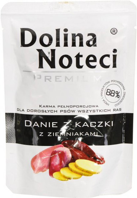 Mokra karma dla psów Dolina Noteci Premium Danie z kaczki z ziemniakami 100 g (5902921301196) - obraz 1