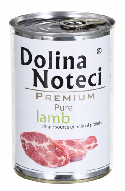 Вологий корм для собак Dolina Noteci Premium Pure баранина 400 г (5902921300571) - зображення 1