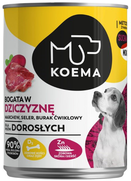 Mokra karma dla psów Koema Bogata w dziczyznę 400 g (5907648373785) - obraz 1