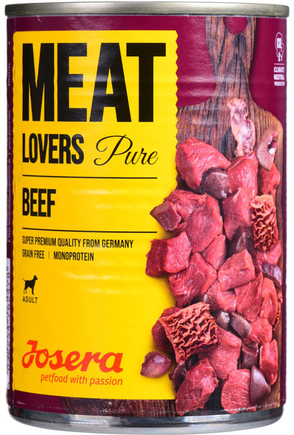 Mokra karma dla psów Josera Meatlovers Pure Wołowina 400 g (4032254762478) - obraz 1