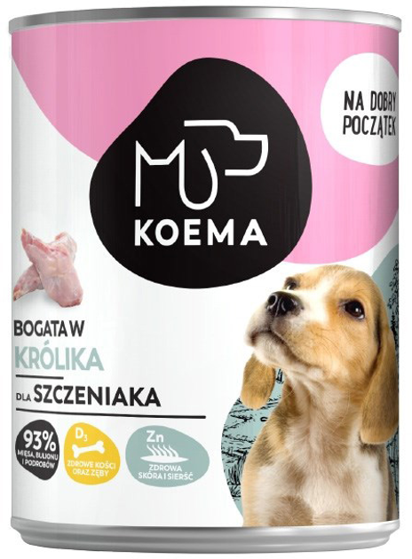 Mokra karma dla psów Koema Junior królik 400 g (5904734019343) - obraz 1