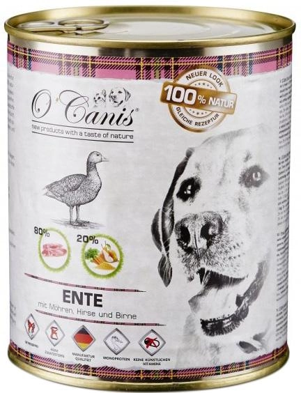 Mokra karma dla psów OCanis Kaczka z prosem i marchwią 800 g (4260118925213) - obraz 1