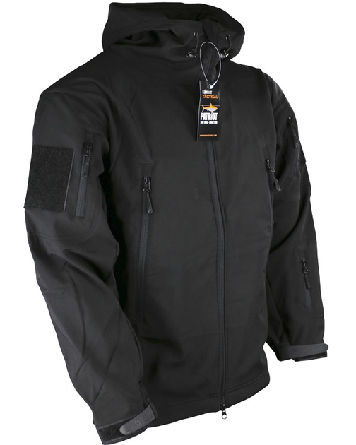 Куртка мужская тактическая KOMBAT UK военная с липучками под шевроны ВСУ Soft Shell XXXL черный TR_kb-pssj-blk-xxxl - изображение 1