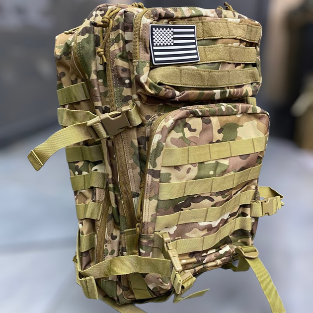 Военный рюкзак 45 л. Yakeda, Мультикам, тактический рюкзак для военных, армейский рюкзак для солдат - изображение 1