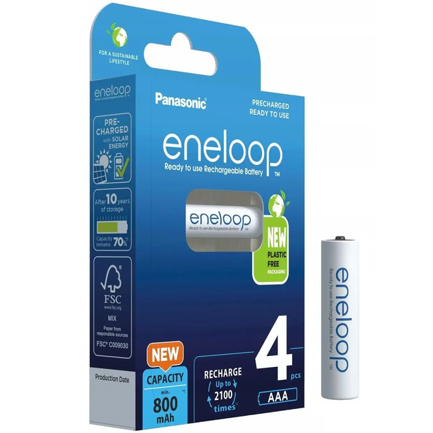 Аккумулятори ААА міні-пальчикові 800mAh PANASONIC ENELOOP R3 4шт - Фото 1 Аккумулятори ААА міні-пальчикові 800mAh PANASONIC ENELOOP R3 4шт - зображення 1