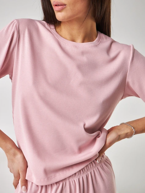 Пижама (футболка + шорты) женская больших размеров BARWA garments 0315/313 XL Пудра (2113153134886) - изображение 4