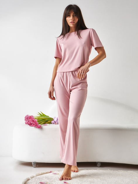 Пижама (футболка + штаны) женская BARWA garments 0315/280 M Пудра ...