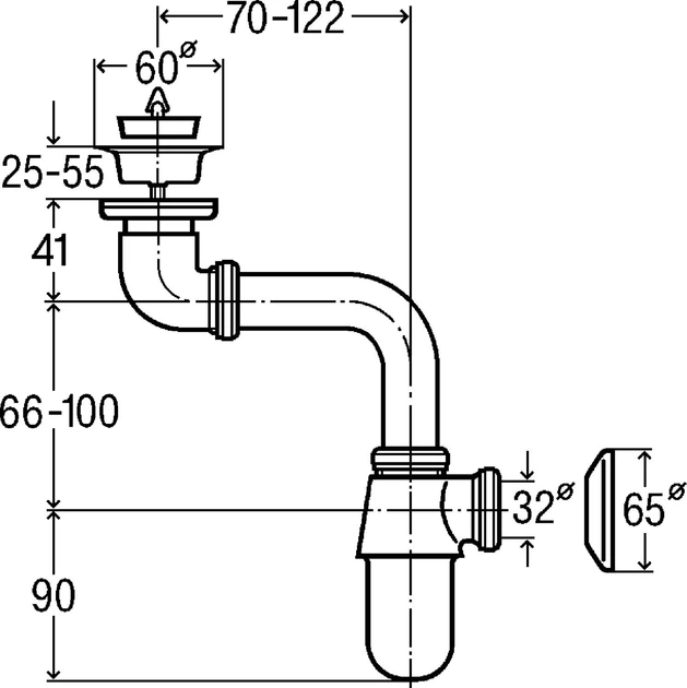 Сифон для умывальника изогнутый Viega 148355 – низкие цены, кредит ...
