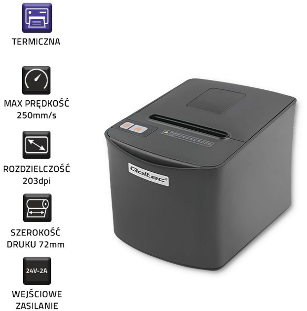 Drukarka POS Qoltec 50256 (URSQOCDRM0003) - obraz 4