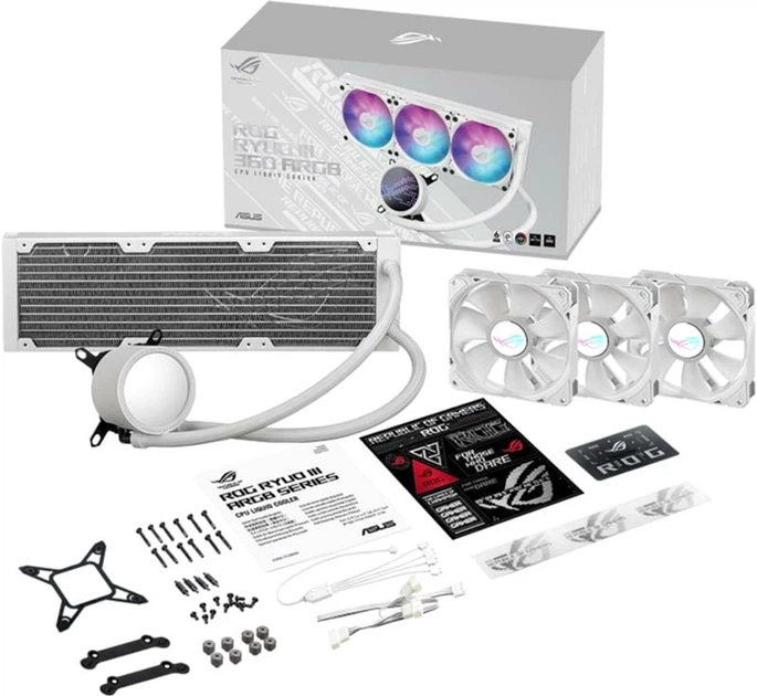 Chłodzenie wodne ASUS ROG RYUO III 360 ARGB White Edition (ROG RYUO III 360 ARGB WHT) - Zdjęcie 9 Chłodzenie wodne ASUS ROG RYUO III 360 ARGB White Edition (ROG RYUO III 360 ARGB WHT) - obraz 9