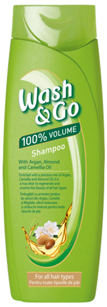 Акція на Шампунь Wash&Go з оліями аргана, мигдалю та ромашки для всіх типів волосся 360 мл від Rozetka