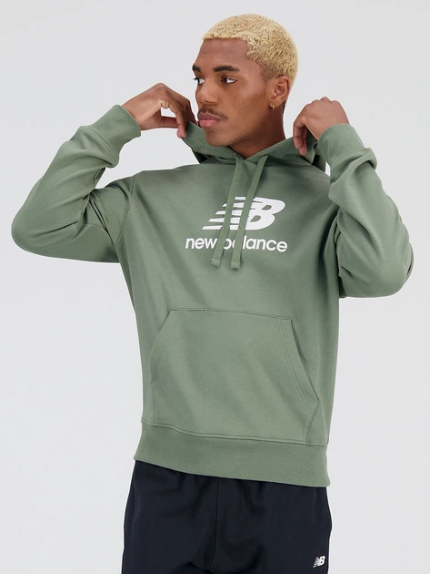 Худи New Balance Essentials Stacked Logo MT31537DON S Хаки ...