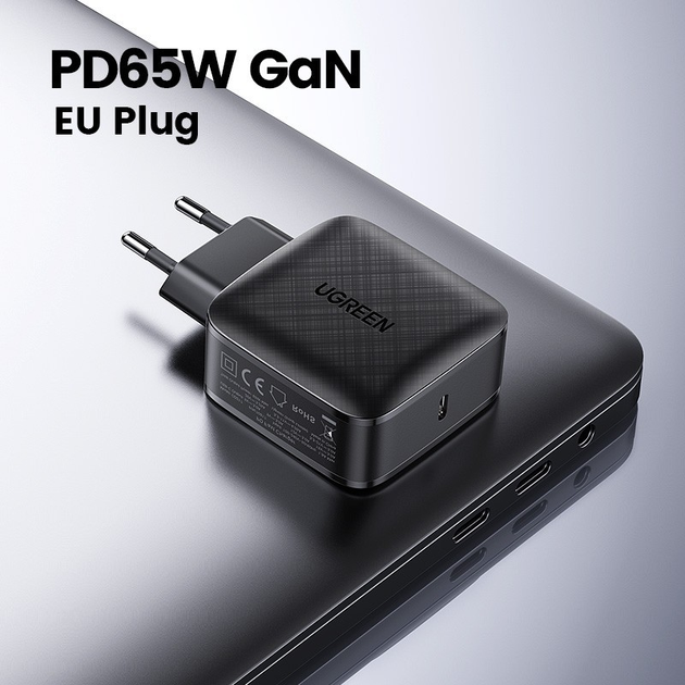 Сетевое зарядное устройство UGREEN CD217 USB-C 65W GaN QC4.0 PD3.0 ...