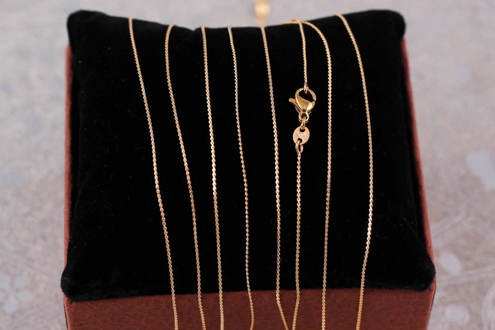 Цепь Xuping Jewelry ручей 60 см 0,8 мм золотистая - Фото 1 Цепь Xuping Jewelry ручей 60 см 0,8 мм золотистая - изображение 1