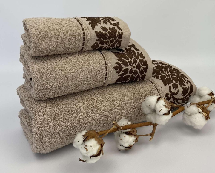 Набор полотенец Cottonize 3 шт cod 105 Бежевый в фирменной коробке ...