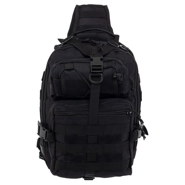 Рюкзак тактический патрульный однолямочный Military Rangers ZK-9115 размер 35х25х14см 12л цвет Черный - изображение 2