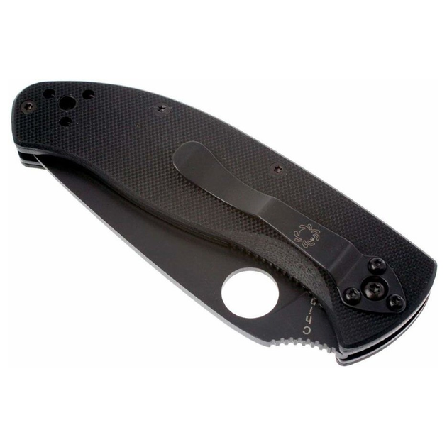 Ніж складаний кишеньковий з фіксацією Liner lock Spyderco C122GBBKP Tenacious Black Blade 197 мм - зображення 2