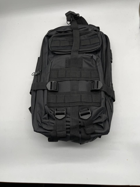 Рюкзак тактический военный 25л 600D черный - изображение 2