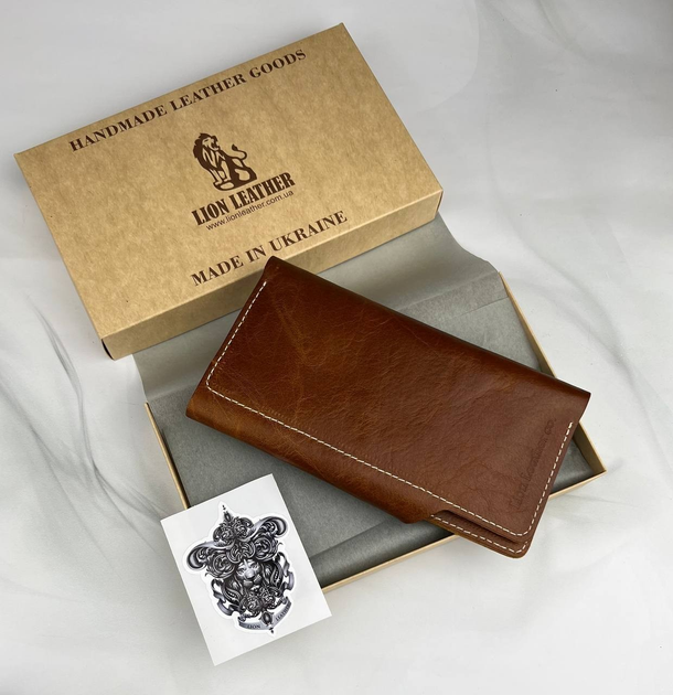 Кожаный мужской большой кошелек Lion Leather Co коньяк MW007CM от ...