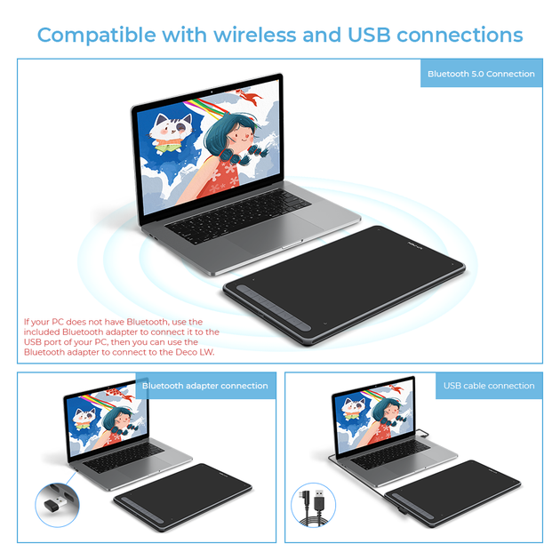 Графический планшет XP-Pen Deco LW Wireless Black (Беспроводной) – фото ...