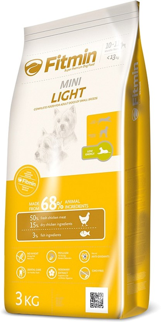 Sucha karma dla psów Fitmin Mini Light 3 kg (8595237007165) - obraz 1