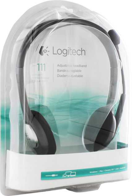 Słuchawki Logitech H111 Szaro Srebrne (981-000593) - obraz 4