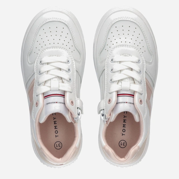 Sneakersy dziecięce dla dziewczynki Tommy Hilfiger Flag Low Cut Lace-up Sneaker T3A9-32723-1592Y257 34 Białe (8052578190067) - obraz 4
